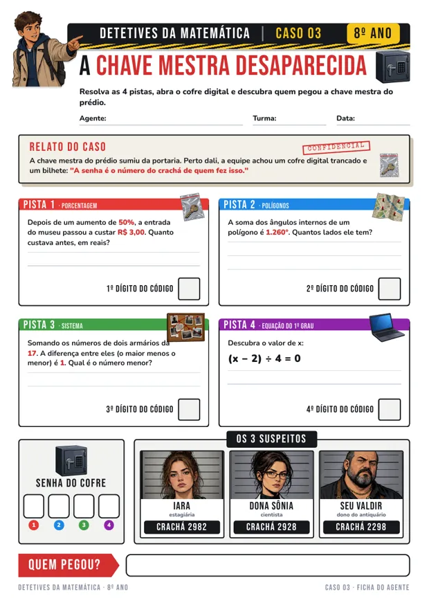 Detetives da Matemática · Página de exemplo 8